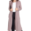 TAUPE LONG DUSTER CARDIGAN- FRONT
