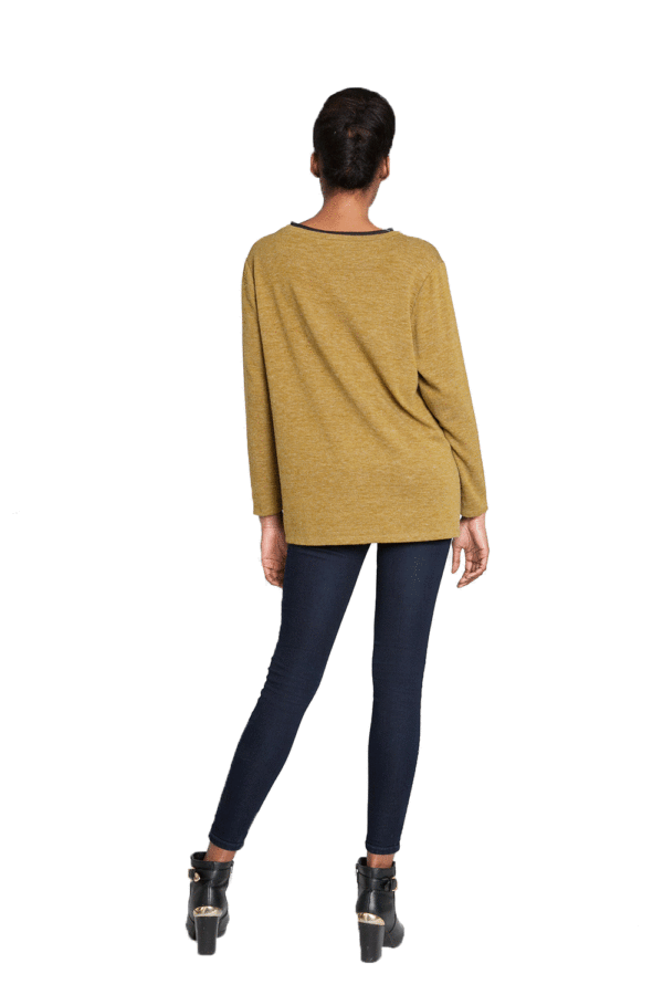 APPLE HEATHER TOP WITH CHIFFON DETAIL- BACK
