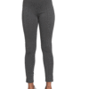 CHARCOAL FULL LENGTH LEGGINGS WITH FRONT SEAM DETAIL- FRONT