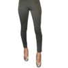 OLIVE GREEN FULL LENGTH LEGGINGS WITH FRONT SEAM DETAIL- FRONT