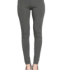 OLIVE FULL LENGTH LEGGINGS WITH EXPOSED ELASTIC DETAIL- FRONT
