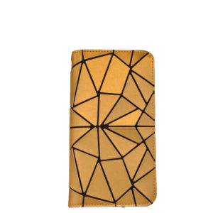 MATTE GOLD GEOMETRIC WALLET WITH ZIP- FRONT