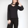 black trendy blouse choker top fall spring fashion trend style love NYC Barami patrizia luca