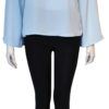blue snap neck top- front