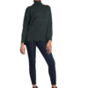 GREEN KNIT TURTLENECK SCALLOPED SWEATER- FRONT