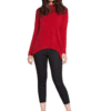 RED ASYMMETRICAL KNIT SWEATER- FRONT