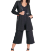 BLACK REMOVABLE CHIFFON CROPPED JACKET- FRONT