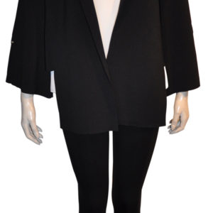 black deep v asymmetrical blazer- front