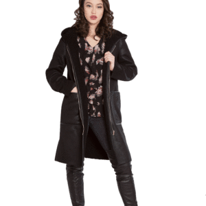 reversible faux shearling jacket- front