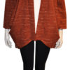 rust orange open cardigan sweater with buttons- front
