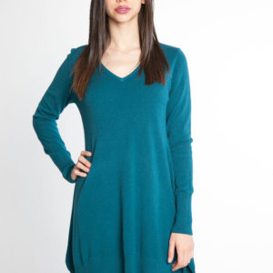 teal knit sweater- front
