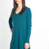 teal knit sweater- side