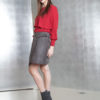grey ultra suede wrap skirt- side