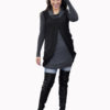 charcoal layered tunic- front