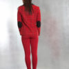red plaid tailored blazer- back