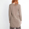 taupe knit dress with fringe- back