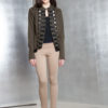 olive military style jacket- front