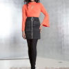 black contrast stitch skirt- front