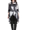 printed asymmetrical tunic- front