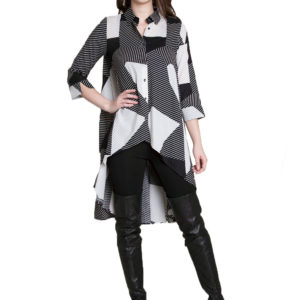 printed asymmetrical tunic- front