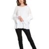 white ruffle sleeve top- front