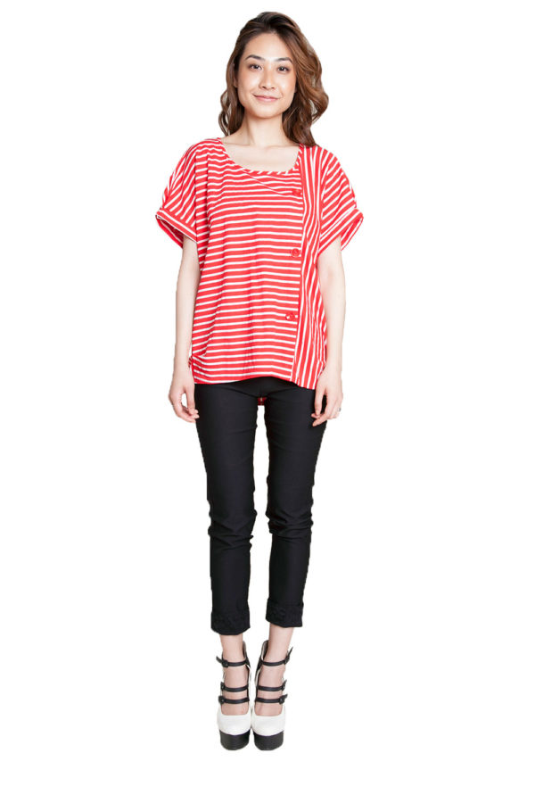 red striped shirt- front