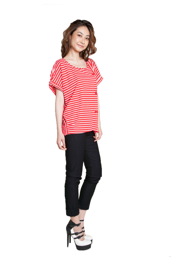 red striped shirt- side