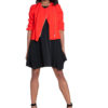 red cropped overlap jacket- front