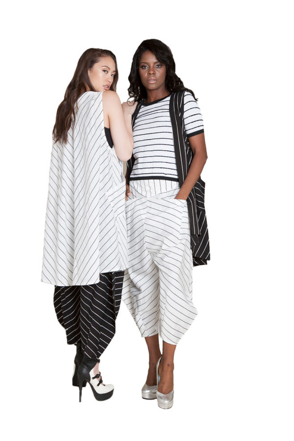 striped co ord vest and pants- back front