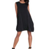 black sleeveless mini dress- front