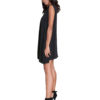 black sleeveless mini dress- side