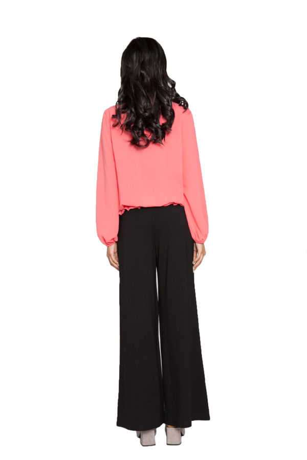 coral pleated top- back