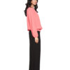 coral pleated top- side