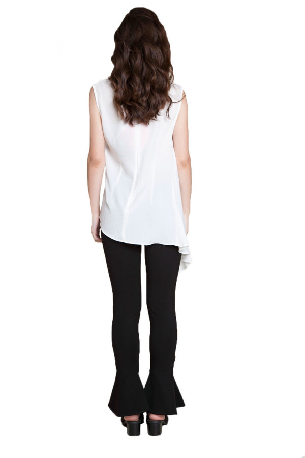 white sleeveless top- back