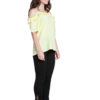 yellow ruffle cold shoulder top- side
