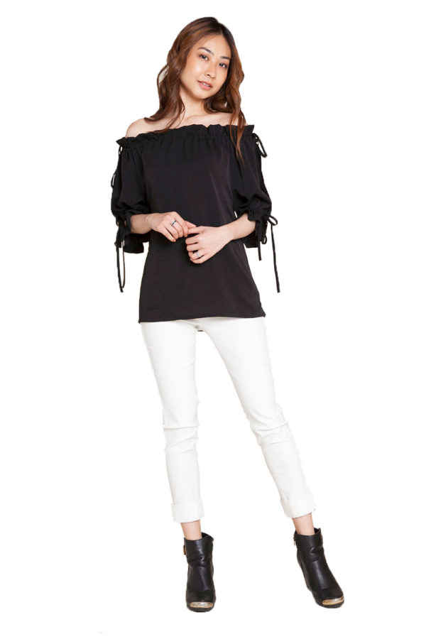 black bardot top- front