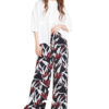printed wide leg pants- front