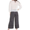 black and white striped culottes- back