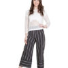 black and white striped culottes- front