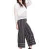 black and white striped culottes- side
