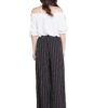 black and white striped snap pants- back