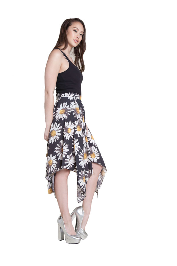 printed floral skirt- side