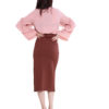 pink ruffle blouse- back