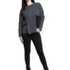color block patch grey top- front