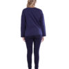 color block patch navy top- back
