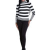 black and white striped turtleneck sweater- front