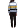 grey striped knit sweater- back