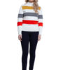 white striped knit sweater- front