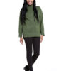 olive green oversized knit sweater- front