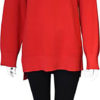 red oversized knit sweater- front